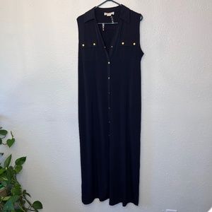 Michael Kors Sleeveless Navy Maxi Dress- 2X